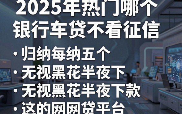 2025年热门哪个银行车贷不看征信，归纳五个无视黑花半夜下款的网贷平台