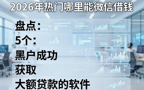 2026年热门哪里能微信借钱,盘点5个黑户成功获取大额贷款的软件