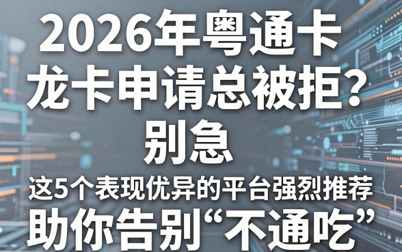 2026年粤通卡龙卡申请总被拒？别急，这5个表现优异的平台强烈推荐，助你告别“不通吃”！