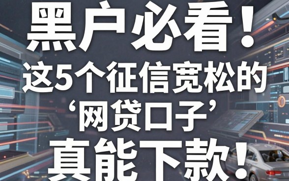 黑户必看！这5个征信宽松的网贷口子，真能下款