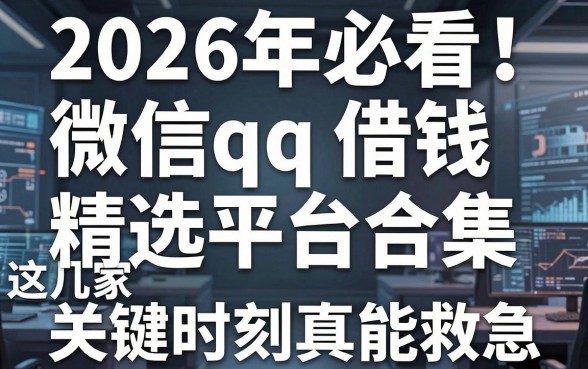 2026年必看！微信qq借钱精选平台合集，这几家关键时刻真能救急！