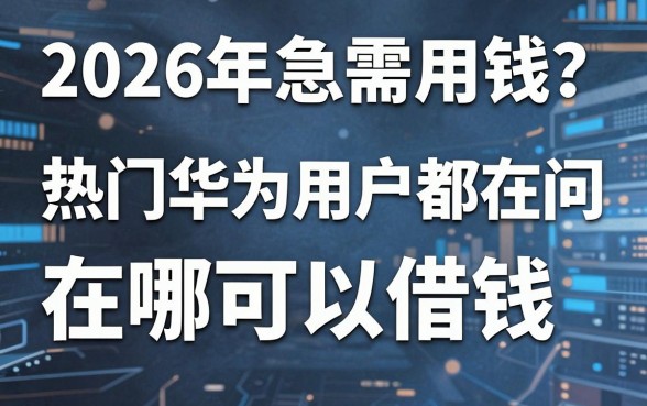 2026年急需用钱？热门华为用户都在问在哪可以借钱，这几家平台真的靠谱！