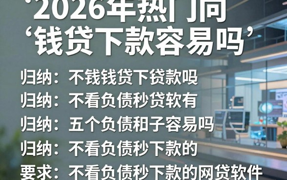 2026年热门向钱贷下款容易吗,归纳五个不看负债秒下款的网贷软件