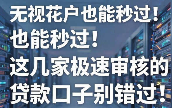 无视花户也能秒过!这几家极速审核的贷款口子黑马别错过