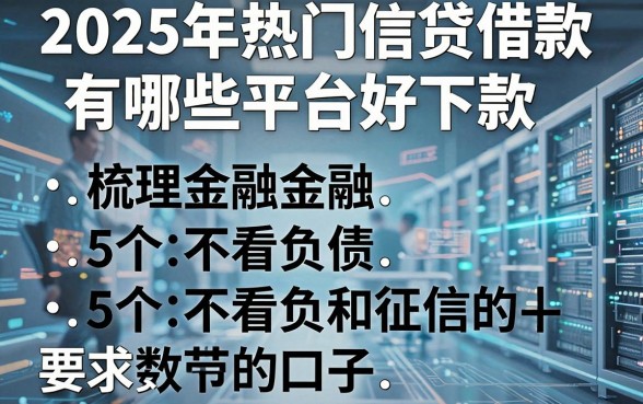 2025年热门信贷借款有哪些平台好下款，梳理5个不看负债和征信的口子