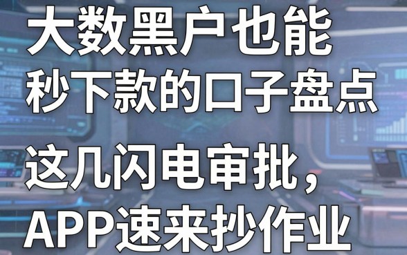 大数据黑户也能秒下款的口子盘点,这几家闪电审批APP速来抄作业!