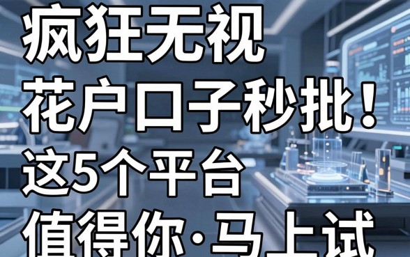 疯狂无视花户口子秒批！这5个平台值得你马上试