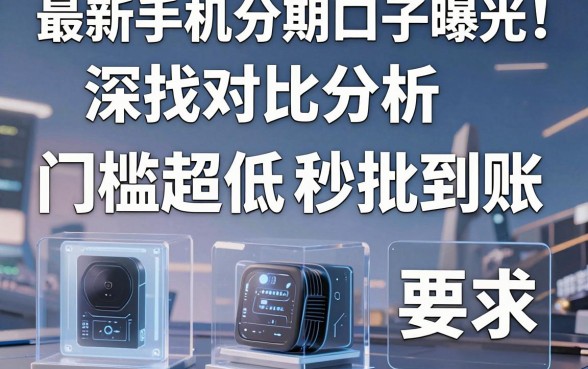 最新手机分期口子曝光!深扒对比分析,门槛超低秒批到账