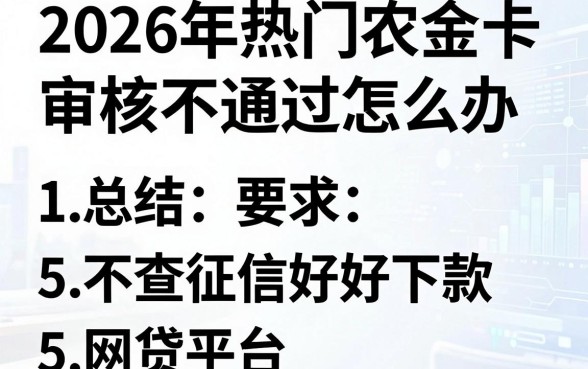2026年热门农金卡审核不通过怎么办,总结5个不查征信好下款的网贷平台