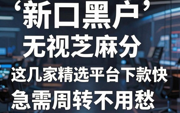 新口子黑户无视芝麻分，这几家精选平台下款快，急需周转不用愁！