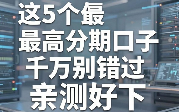 这5个最高分期口子千万别错过，亲测好下！