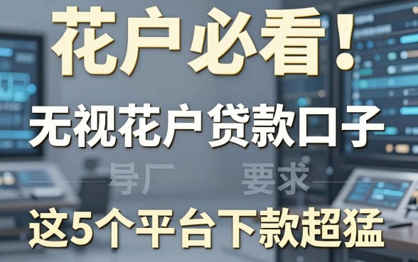 花户必看！无视花户贷款口子，这5个平台下款超猛