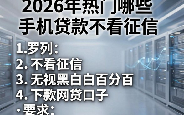 2026年热门哪些手机贷款不看征信,罗列五个不看征信无视黑白百分百下款网贷口子