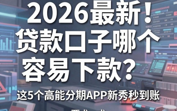 2026最新!贷款口子哪个容易下款?这5个高能分期APP新秀秒到账!