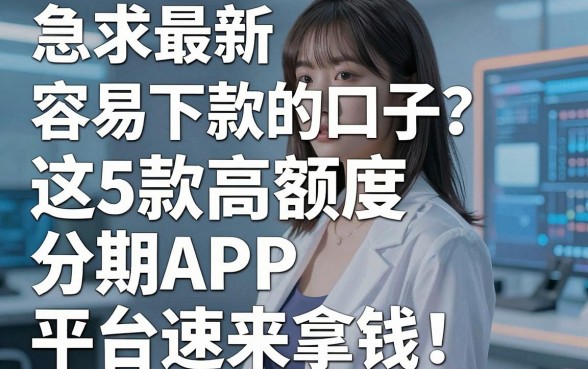 急求最新容易下款的口子?这5款高额度分期APP平台速来拿钱!