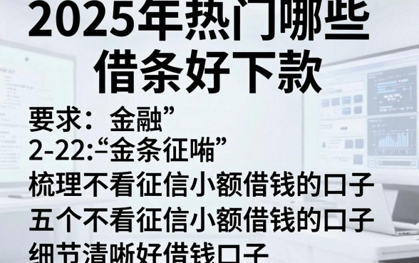 2025年热门哪些借条好下款,梳理五个不看征信小额借钱的口子