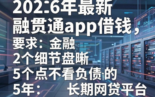 2026年最新融贯通app借钱,盘点5个不看负债的长期网贷平台