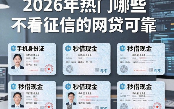 2026年热门哪些不看征信的网贷可靠，整合五个手机身份证秒借现金的app
