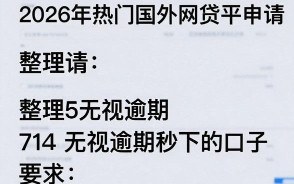 2026年热门国外网贷平台申请,整理5个714无视逾期秒下的口子