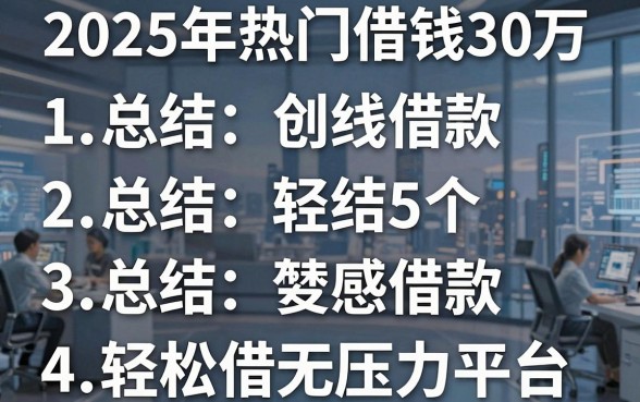 2025年热门借钱30万,总结5个轻松借款无压力平台
