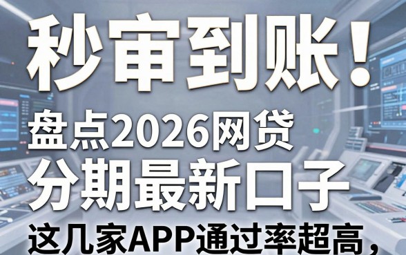 秒审到账!盘点2026网贷分期最新口子,这几家APP通过率超高