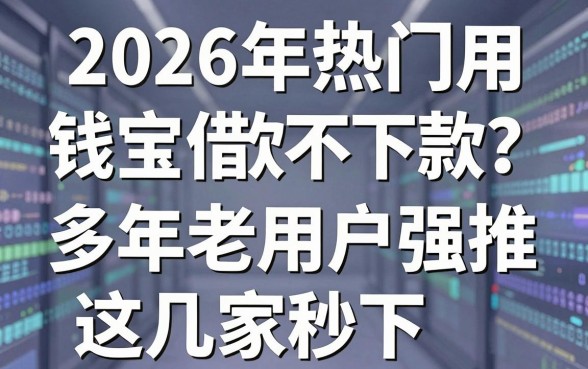 2026年热门用钱宝借款不下款？多年老用户强推这几家秒下！