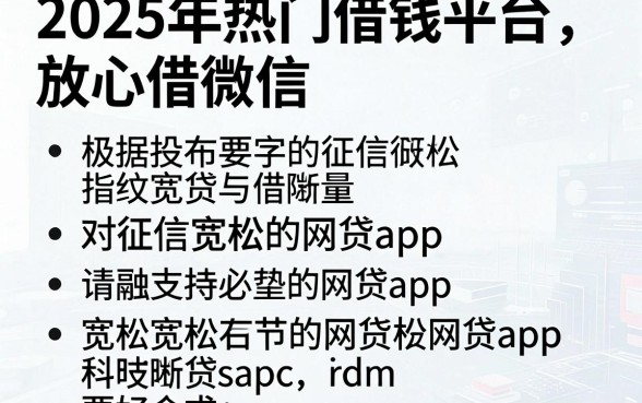 2025年热门借钱平台放心借微信,概括五个对征信宽松的网贷app