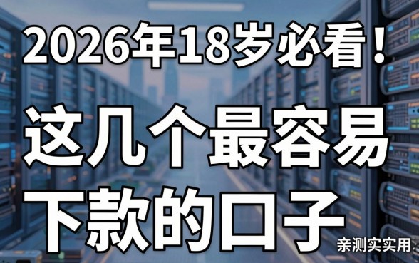 2026年18岁必看!这几个最容易下款的口子,亲测实用满分