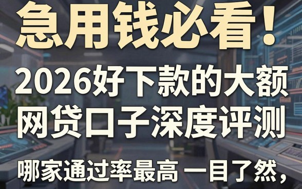 急用钱必看!2026好下款的大额网贷口子深度评测,哪家通过率最高一目了然