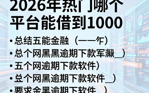2026年热门哪个平台能借到1000,总结五个网黑逾期下款软件