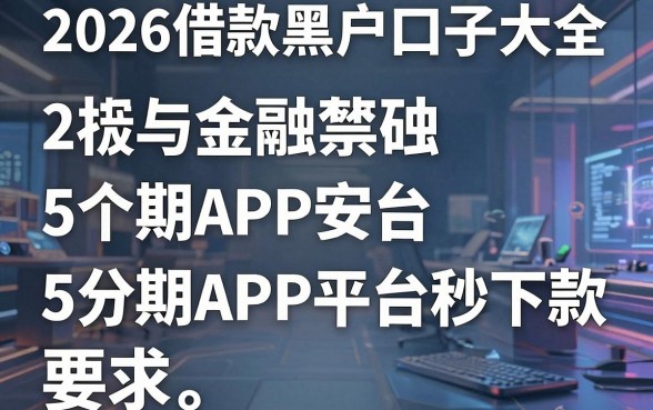 2026借款黑户口子大全，这5个分期APP平台秒下款！