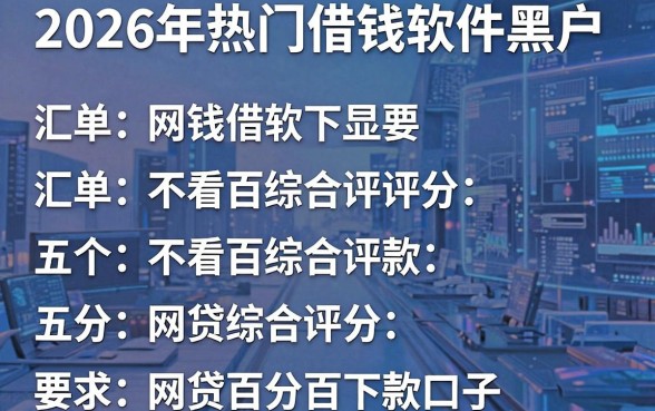 2026年热门借钱软件黑户,汇总五个不看综合评分的网贷百分百下款口子