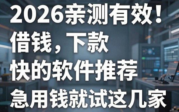2026亲测有效!借钱下款快的软件推荐,急用钱就试这几家