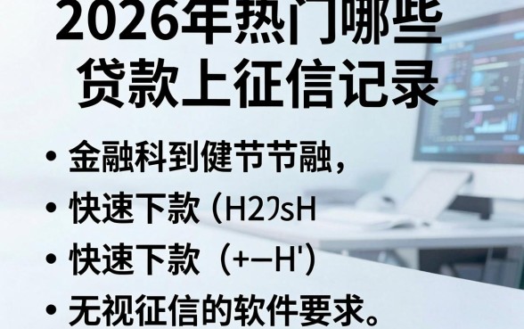 2026年热门哪些贷款上征信记录,归纳五个快速下款无视征信的软件
