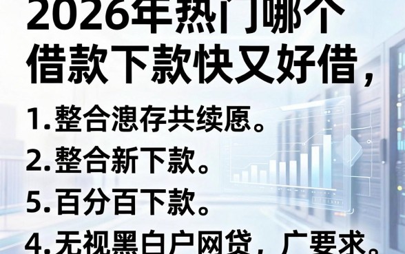 2026年热门哪个借款下款快又好借,整合5个百分百下款无视黑白户网贷