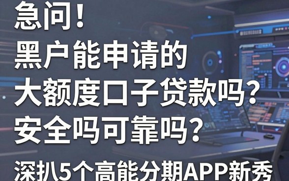 急问!黑户能申请的大额度口子贷款吗?安全吗可靠吗?深扒5个高能分期APP新秀!