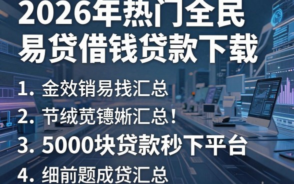 2026年热门全民易贷借钱贷款下载,汇总5个5000块贷款秒下平台
