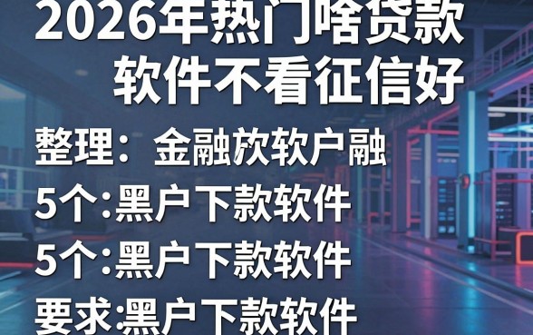 2026年热门啥贷款软件不看征信好,整理5个黑户下款软件