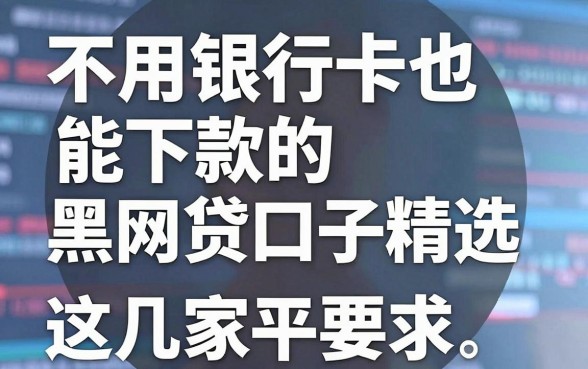 不用银行卡也能下款的黑网贷口子精选，这几家平台实测靠谱！