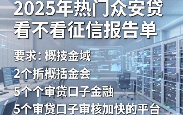 2025年热门众安贷看不看征信报告单,概括5个审贷口子审核加快的平台