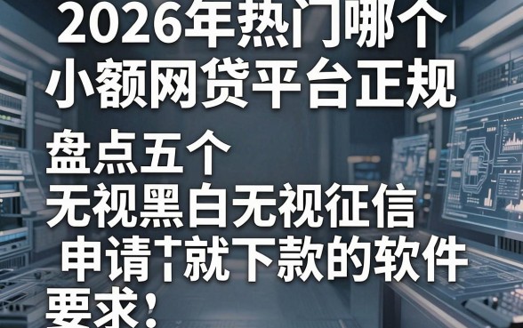 2026年热门哪个小额网贷平台正规，盘点五个无视黑白无视征信申请就下款的软件