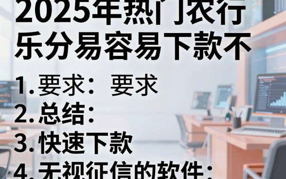 2025年热门农行乐分易容易下款不,总结五个快速下款无视征信的软件