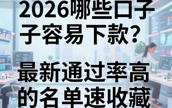2026哪些口子容易下款？亲测盘点这份最新通过率高的名单速收藏