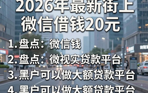 2026年最新街上微信借钱20元，盘点五个黑户可以做大额贷款平台