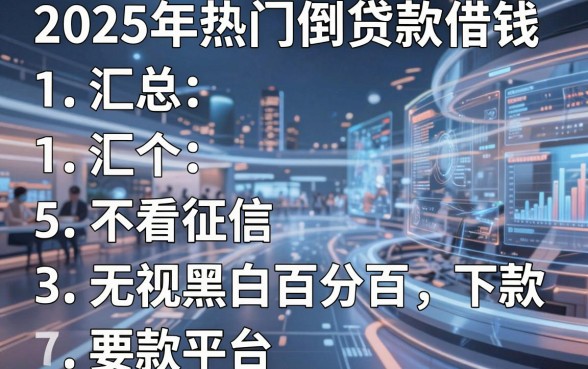 2025年热门倒贷款借钱,汇总5个不看征信无视黑白百分百下款平台