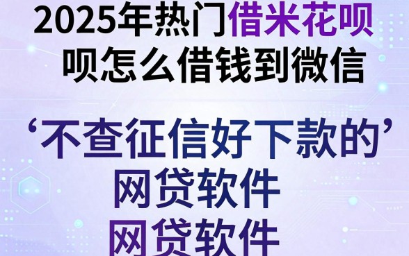 2025年热门借米花呗怎么借钱到微信，整合五个不查征信好下款的网贷软件