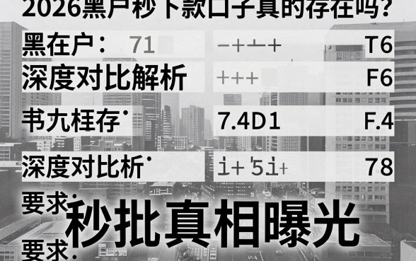 2026黑户秒下款口子真的存在吗?深度对比解析,秒批真相曝光!