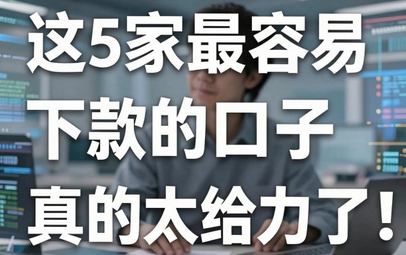 这5家最容易下款的口子，急用钱时真的太给力了！