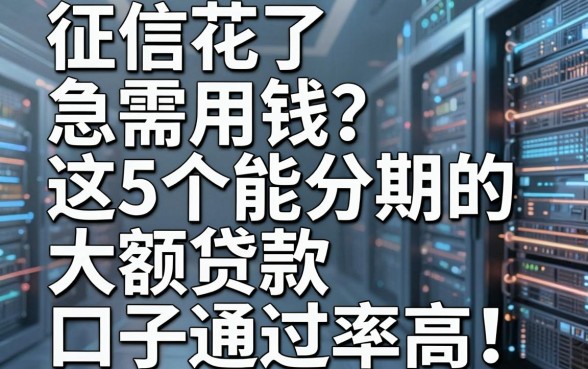 征信花了急需用钱？这5个能分期的大额贷款口子通过率高！