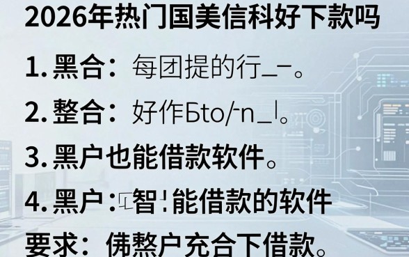2026年热门国美信科好下款吗，整合5个黑户也能借款的软件